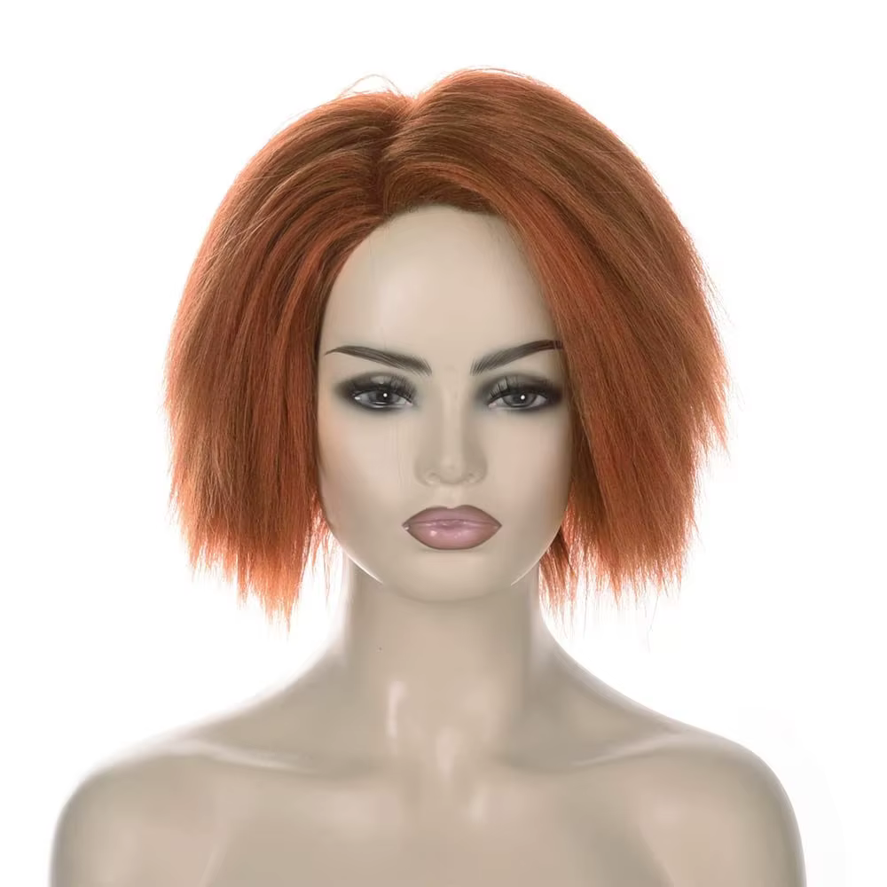 Halloween enfant jouer hommes femmes Chucky jeu de rôle cheveux cosplay Clown orange perruque courte