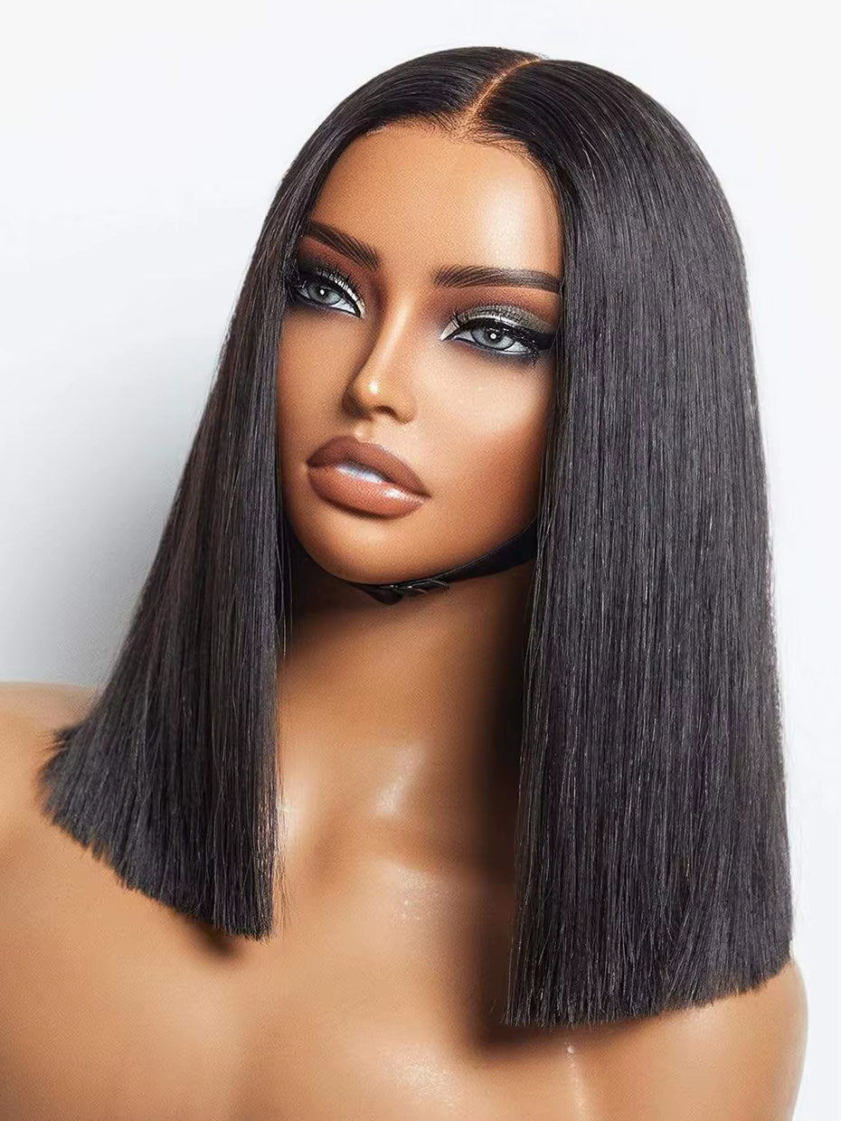 Perruque sans colle 5x5 15A SDD Full Bob en cheveux humains, prête à porter, densité 250, origine vi