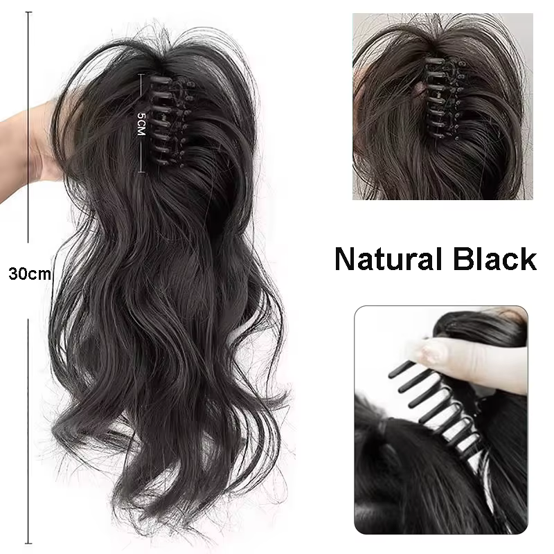 12 pouces/30CM pince à griffe synthétique en queue de cheval Extensions de cheveux pince à griffe co
