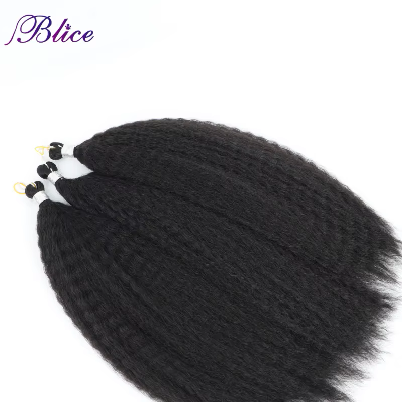 Mèches synthétiques tressées au Crochet, Extensions capillaires Afro crépues et bouclées, faux cheve