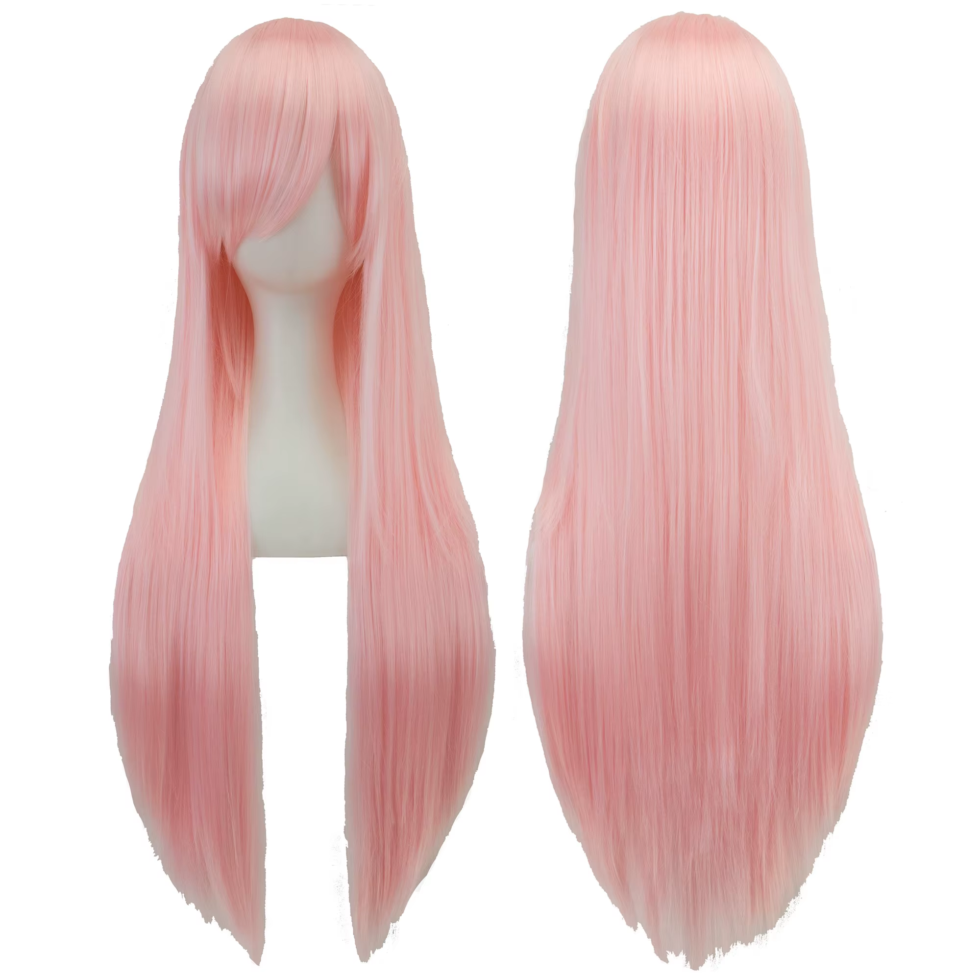 Perruque synthétique longue rose clair pour Cosplay Anime Megurine Luka perruque droite Momoi Satsuk