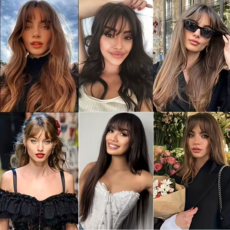 Extension capillaire synthétique lisse à Clip, fausse frange, postiche pour femmes, frange quotidien