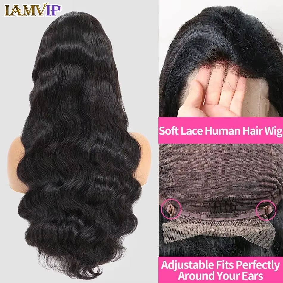 250% 30-36 pouces vague de corps 13x6 Hd frontale cheveux humains pré-plumé dentelle brésilienne Rem