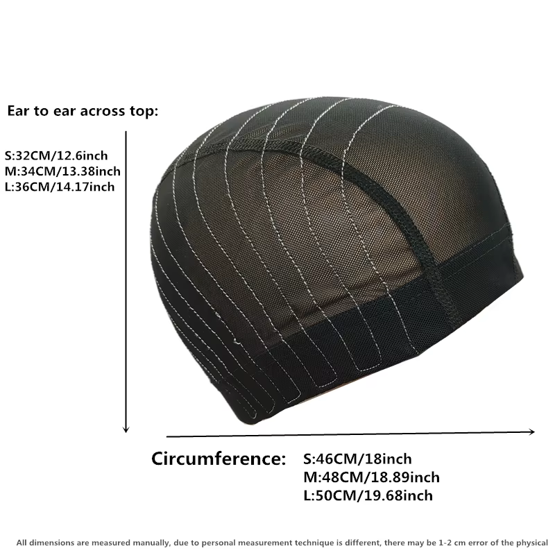 Bonnet de perruque en forme de dôme en maille avec bande sans colle pour débutants, 4x 4/5x 5/13x 4/