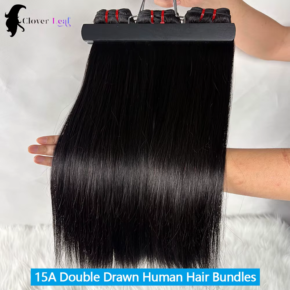 Mèches vietnamiennes 100% naturelles lisses, Double tirage, Extensions de cheveux non traités, 15A