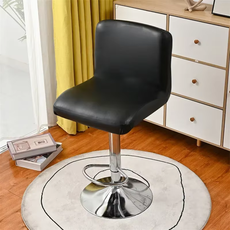 Juste de chaise de tabouret de bar en cuir PU imperméable élastique, housse de chaise de bureau à do