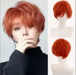 Cheveux courts ultraviolets synthétiques pour hommes, cosplay, fête de Rh, couvre-chef, réapprovisio