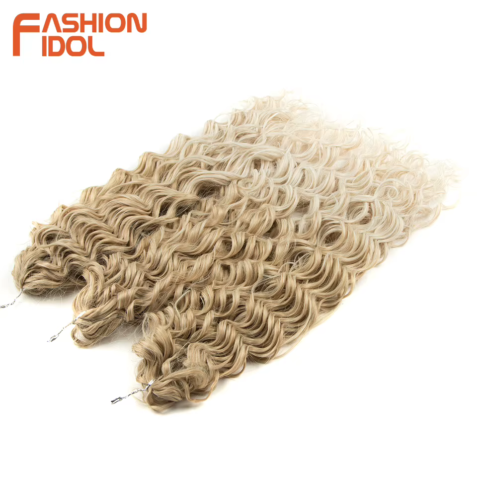 FASHION IDOL Curl cheveux vague profonde torsion Extensions de cheveux pour les femmes 20 pouces Omb