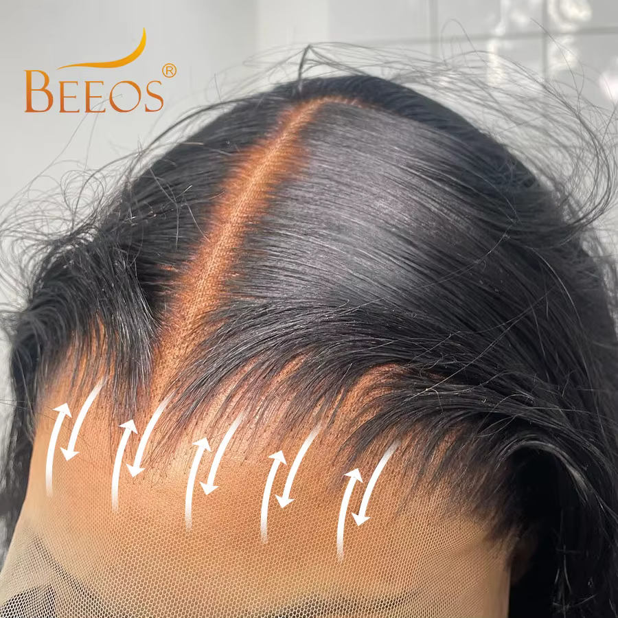 BEEOS-Perruque Brésilienne de Cheveux Naturels Lisses, Ultra Ajustée, 13x6, Prêt à vitation, HD