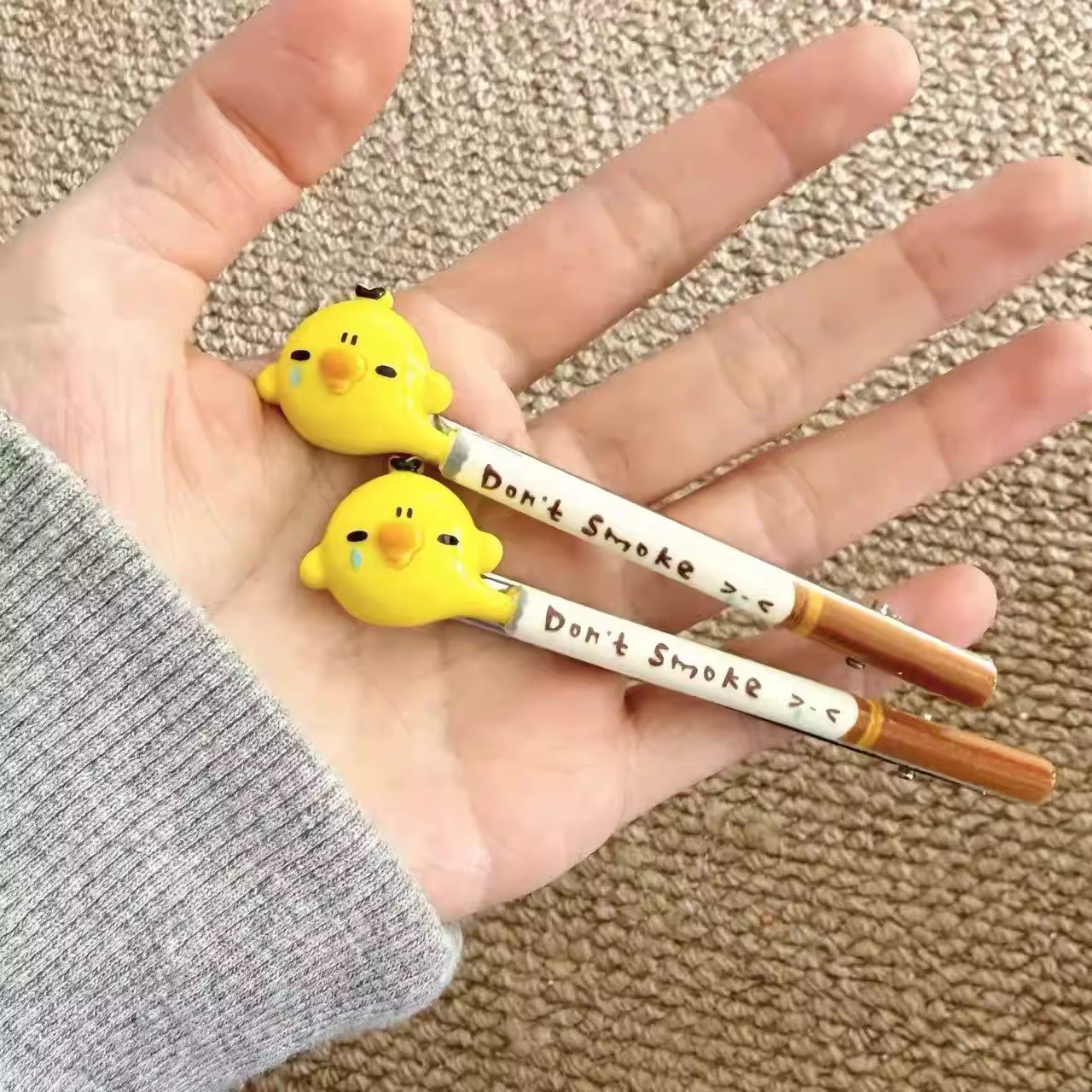 Pinces à cheveux Rilakkuma Kiiroitori, motif ours de dessin animé Kawaii, pince latérale en forme de