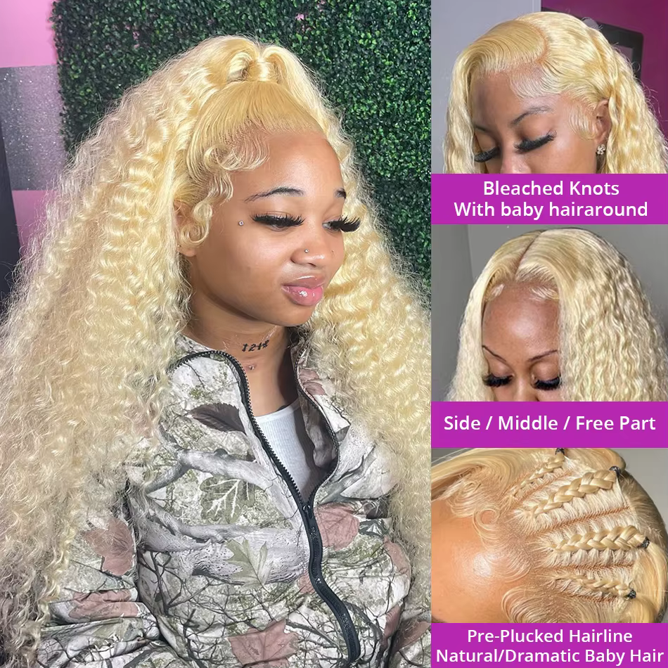 613 Hd dentelle frontale perruque 13X6 Blonde bouclés eau vague profonde frontale perruque 13X4 Hd a