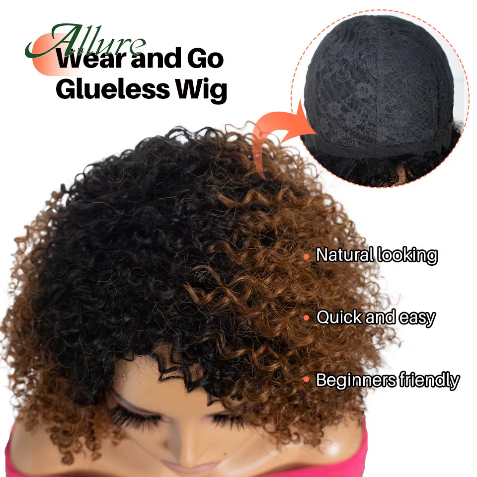 Perruques brésiliennes Jerry Curly en cheveux humains pour femmes, couleur brun foncé, cheveux court