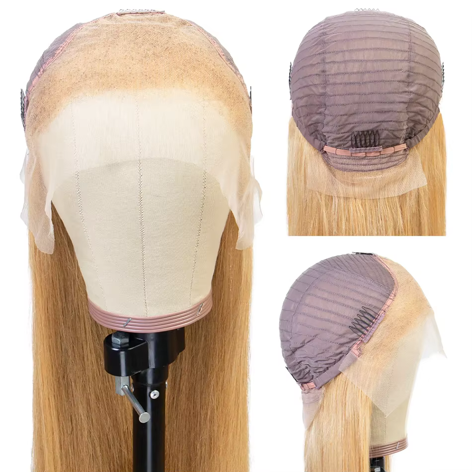 13x6 miel blond HD Transparent dentelle avant perruques cheveux humains # 27 perruques colorées de c