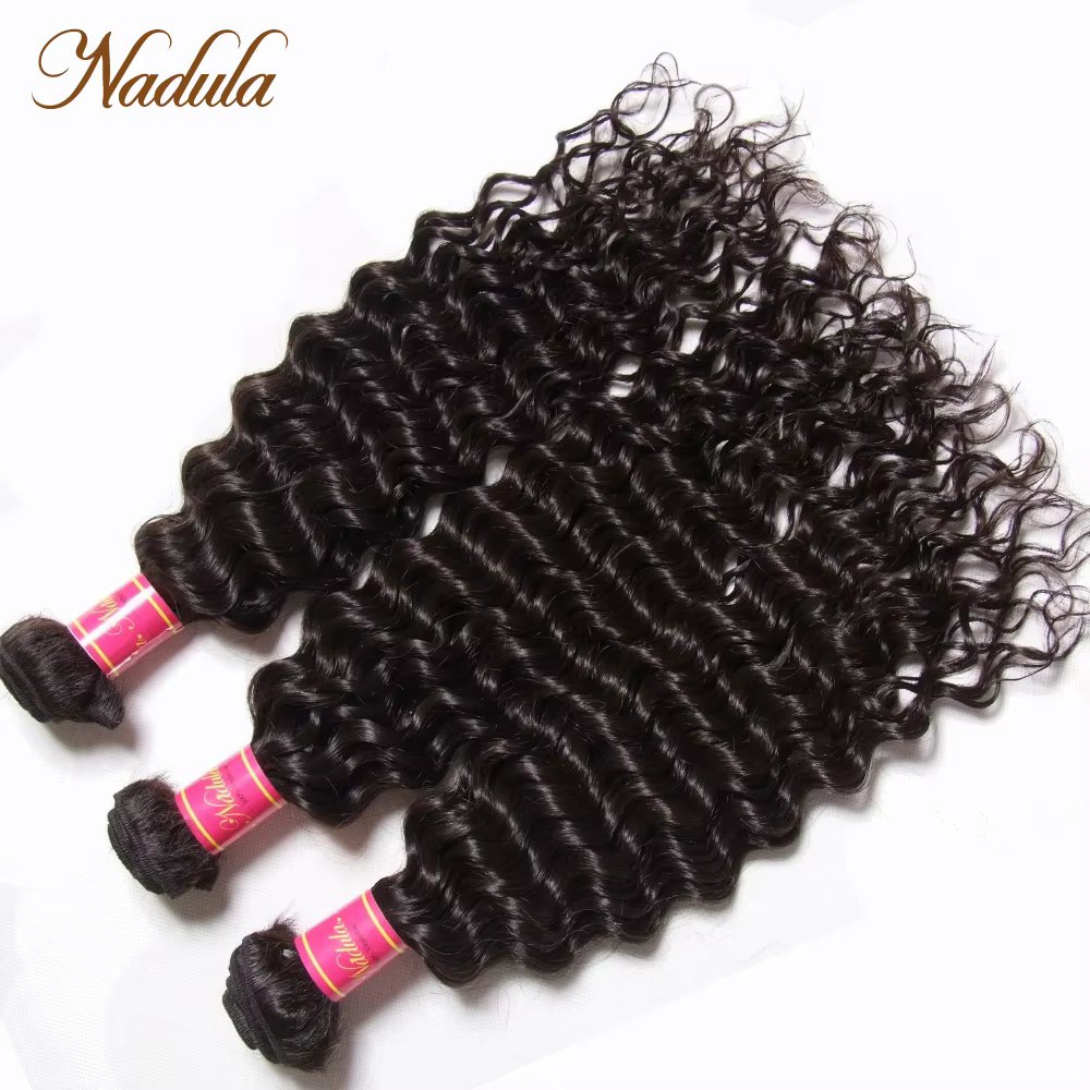 Tissage en lot péruvien Remy naturel Deep Wave-Nadula, cheveux humains, 12-26 pouces, richesse, docu