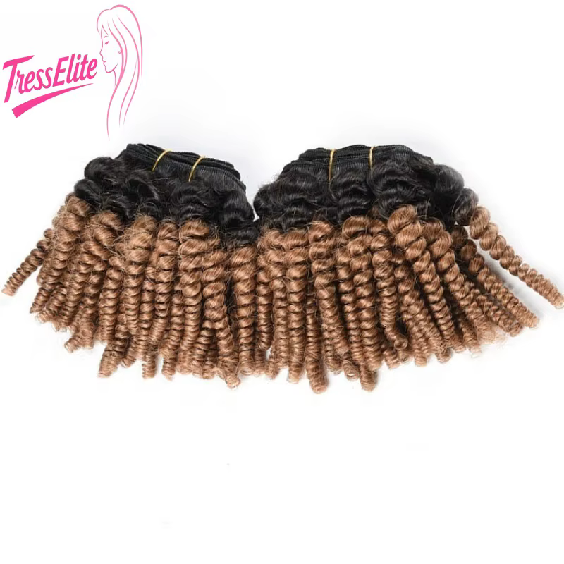 Tissage en lot brésilien naturel Afro crépu bouclé de haute qualité, tissage de cheveux bicolores, T