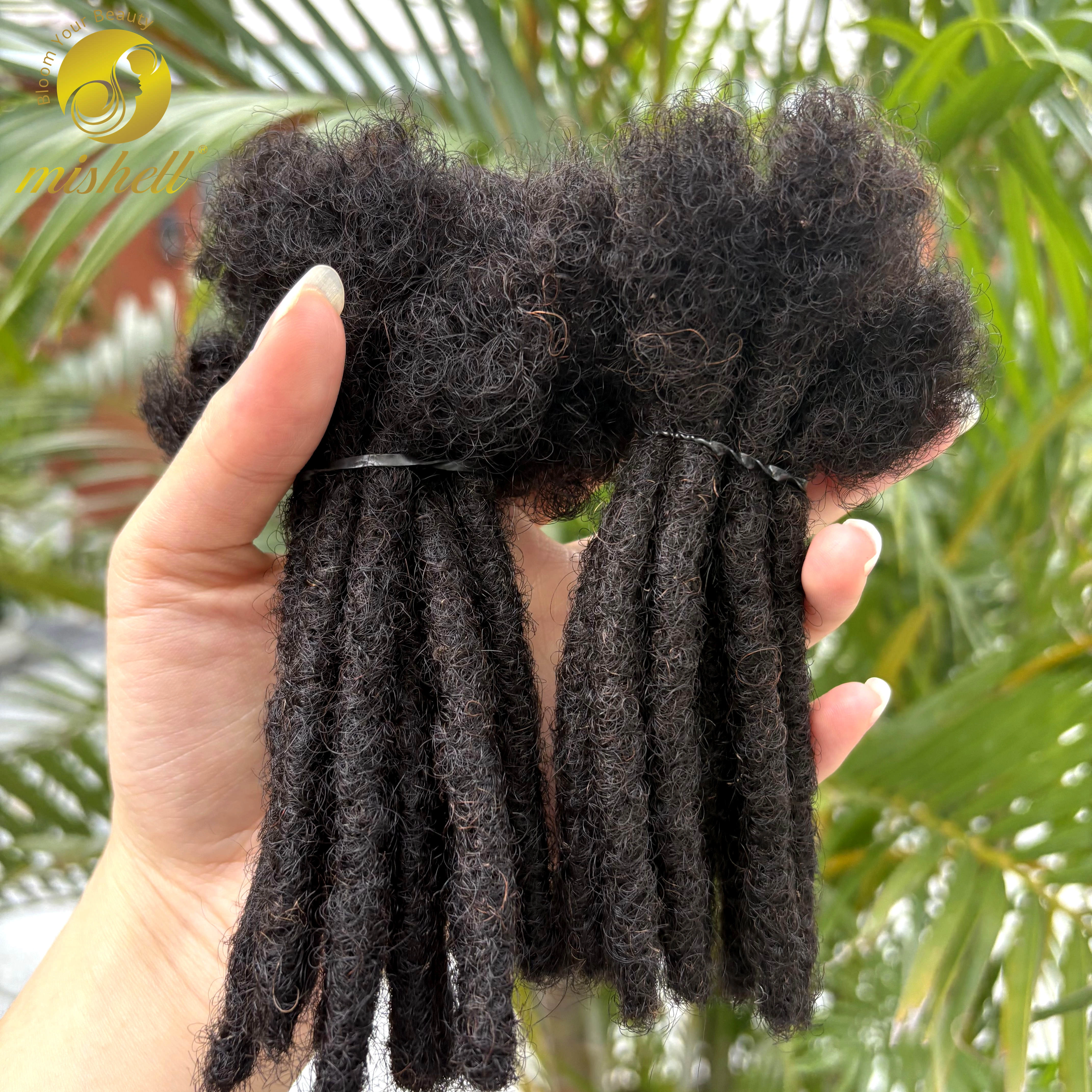 Extensions de dreadlocks en cheveux humains 100% naturels, 0,6 cm, 4-8 pouces, 50 mèches, entièremen