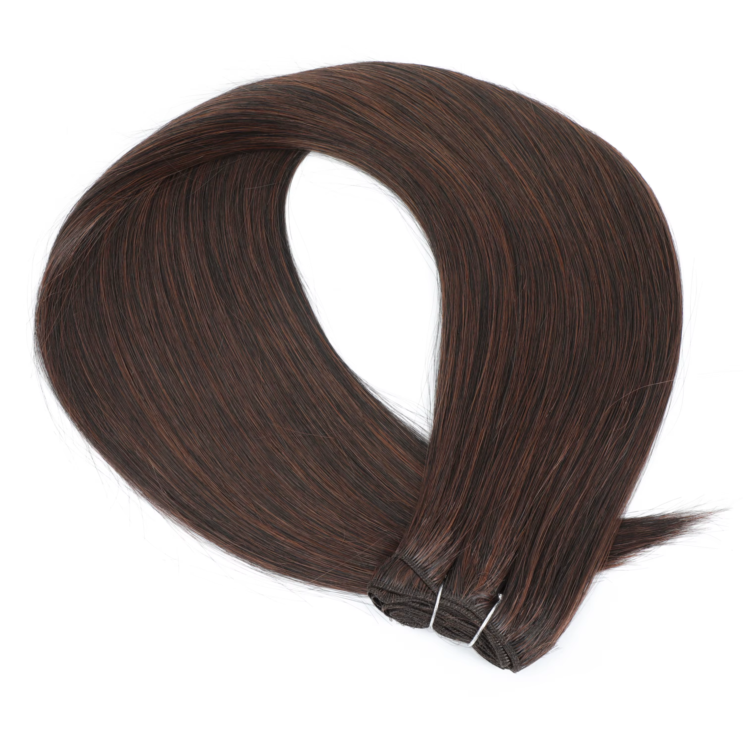Extensions capillaires synthétiques colorées d'aspect naturel, tissage Long Yaki lisse, faux mèches
