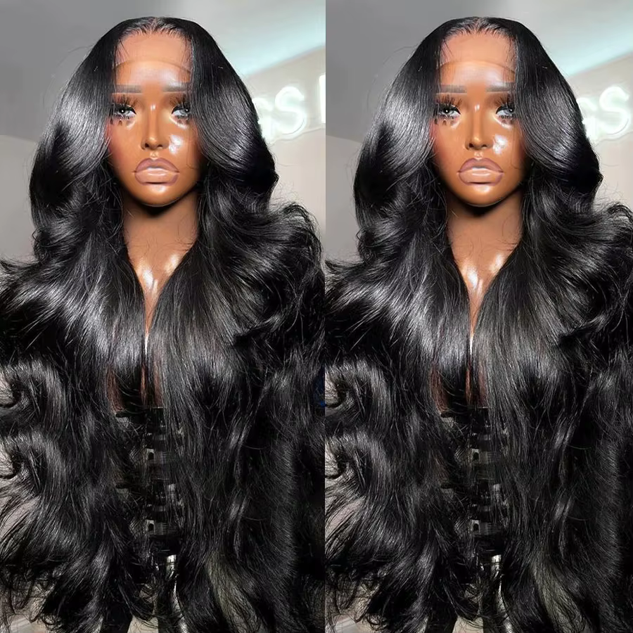 Perruque Lace Frontal Wig Body Wave brésilienne naturelle, cheveux naturels, Transparent, 13x4, 13x6