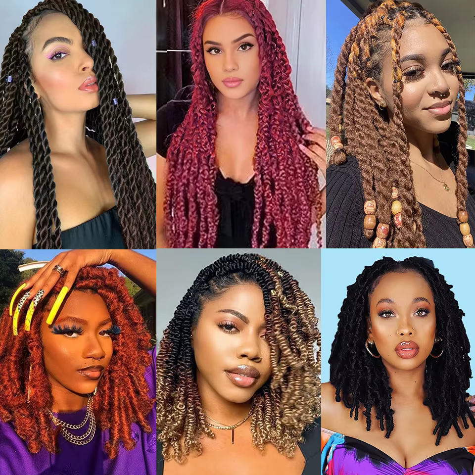 Bewill Cheveux Afro Twist Springy 12 16 24 pouces 1B 27 30 350 4 613 Bug Ombre Marley Twist Tresses 