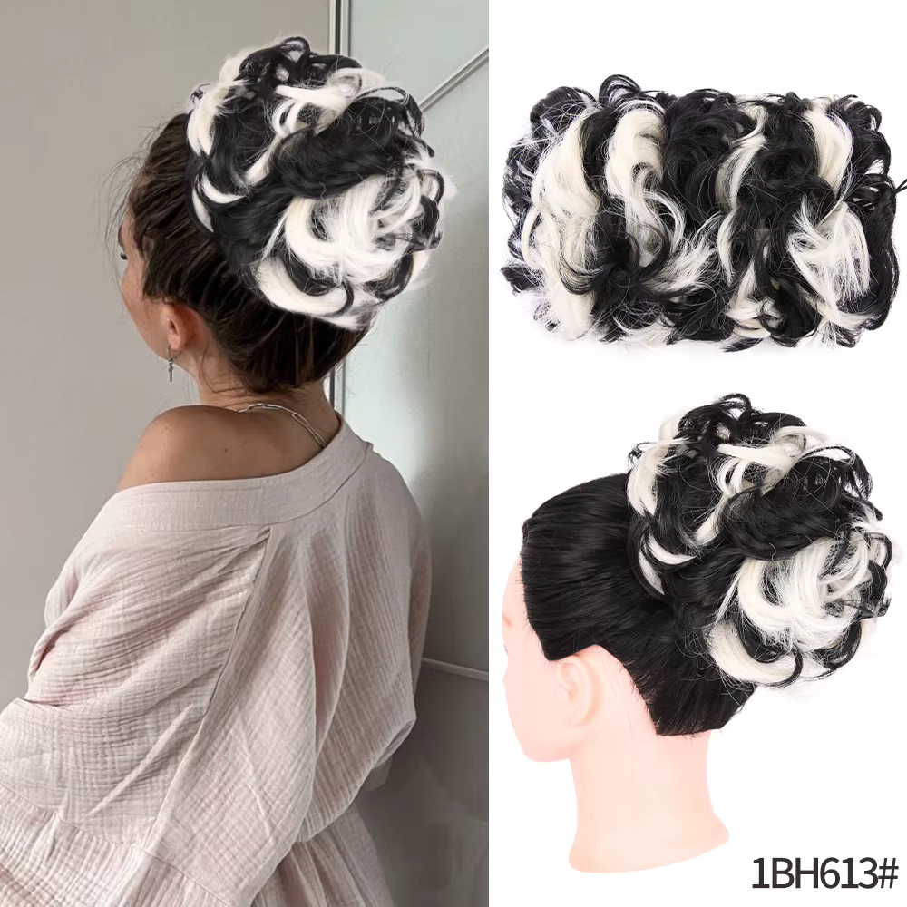 Extension queue de cheval courte bouclée, postiche ample avec cordon de serrage pour femmes, Extensi