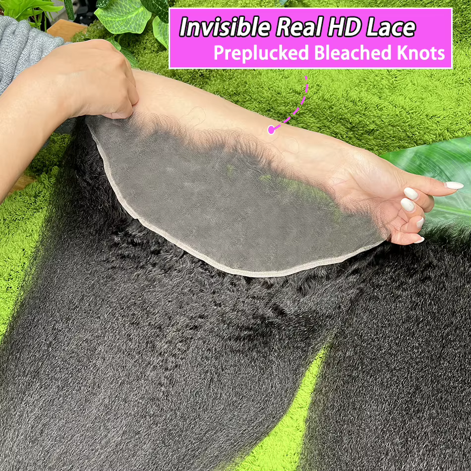 Kinky Straight 13x6 HD Lace Frontal 100% Cheveux Humains # Cheveux Vietnamiens Naturels Noirs 1B Pré