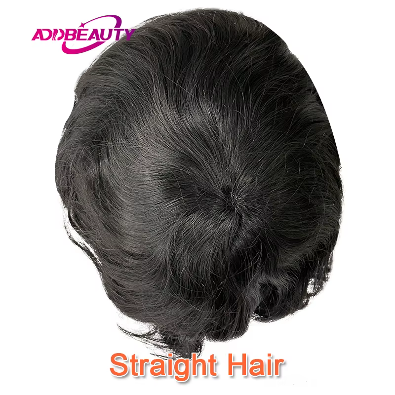 Perruque de cheveux humains indiens bouclés Mono NPU, système de cheveux humains ondulés, naissance