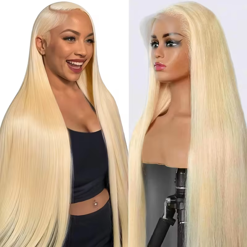 Perruques Lace Front en Cheveux Humains Lisses Blondes 613 HD Transparentes 13x4 13x6, Densité 180 2