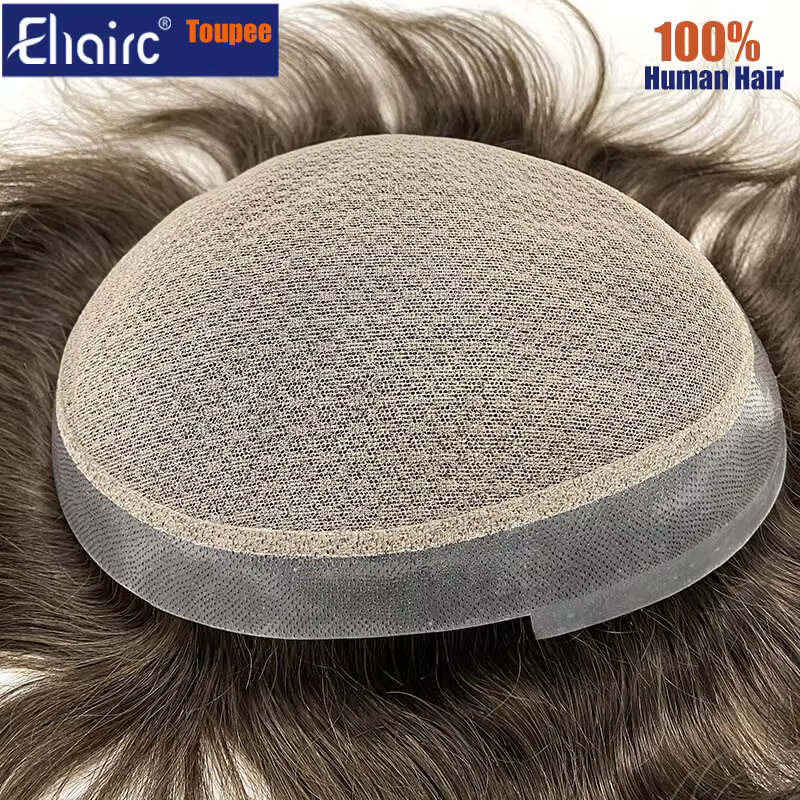Australie Double couches hommes perruque respirant mâle cheveux prothèse dentelle PU cheveux, homme