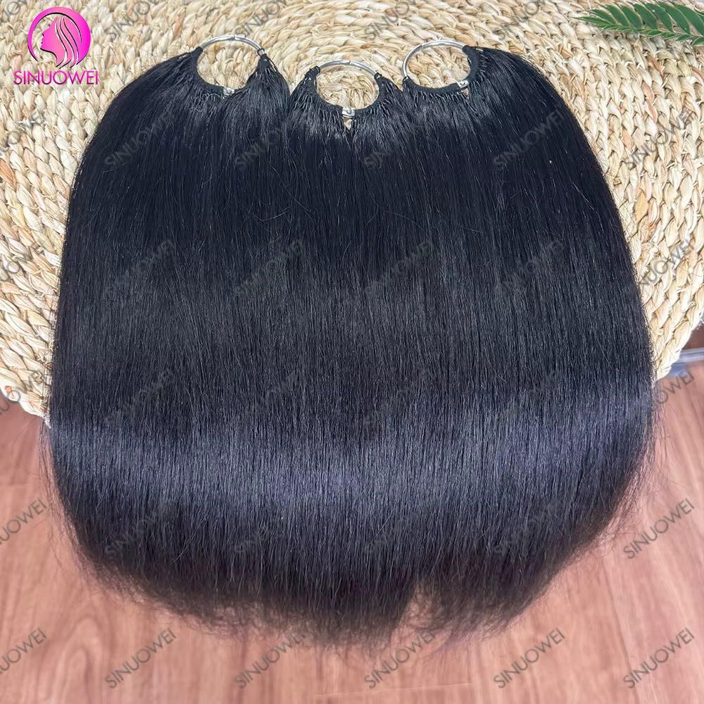 Extensions de cheveux bouclés en plumes birmanes couleur noir naturel 12A, sans nœuds, pré-séparées,