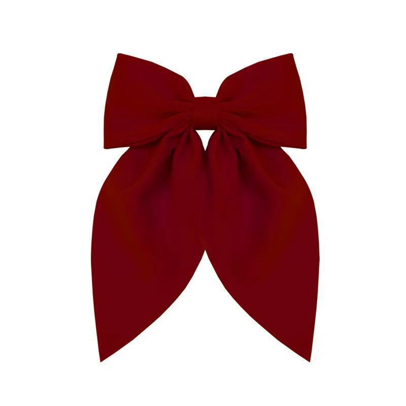 Pince à cheveux en ruban à nœud élégant pour filles, Satin solide Simple, pince à ressort, bandeau r