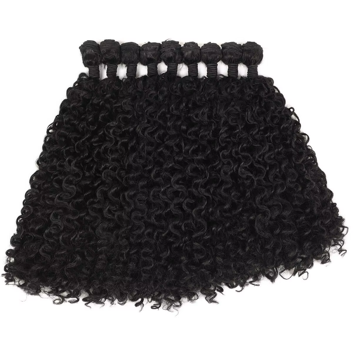 Extensions de Cheveux Synthétiques Bouclés Crépus 20 22 24 Pouces 9 Pièces pour Tête Entière, Fibres
