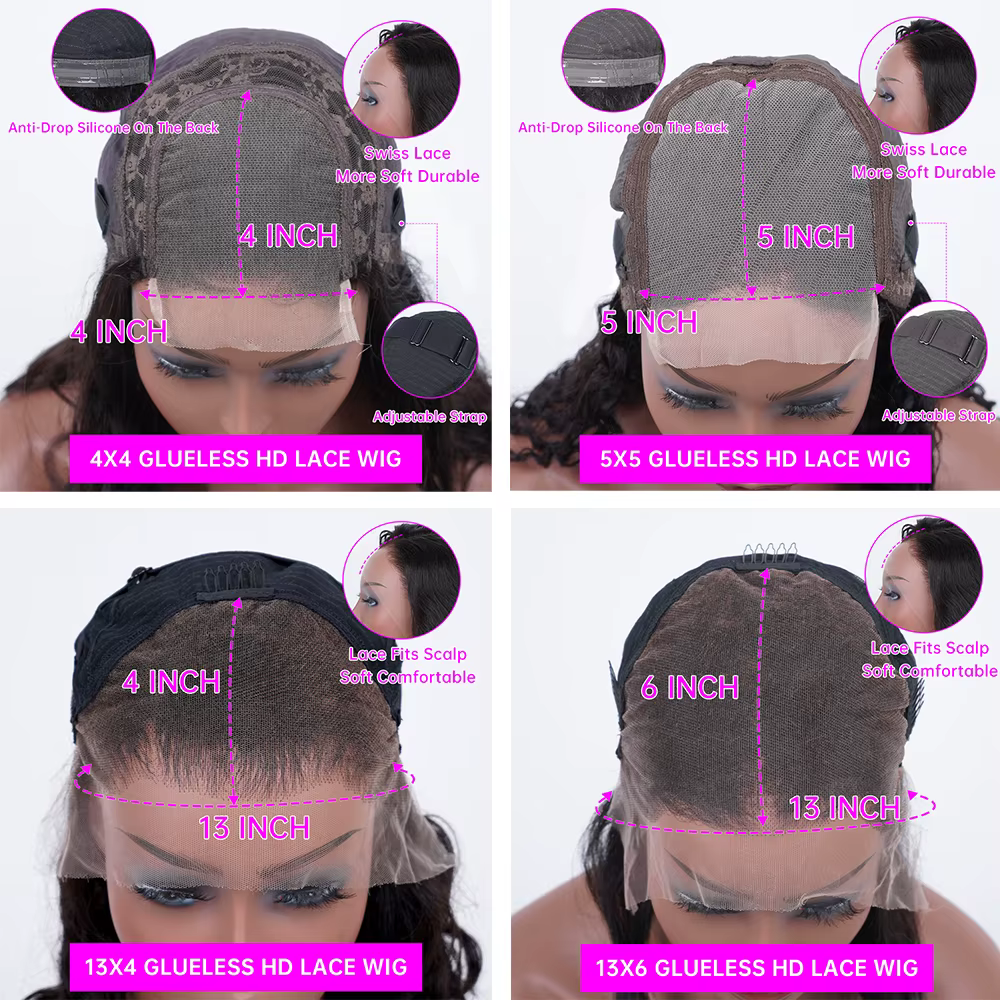 Perruque Lace Front Wig Deep Wave sans colle transparente HD, perruque Frmetals, pre-à-porter, ferme
