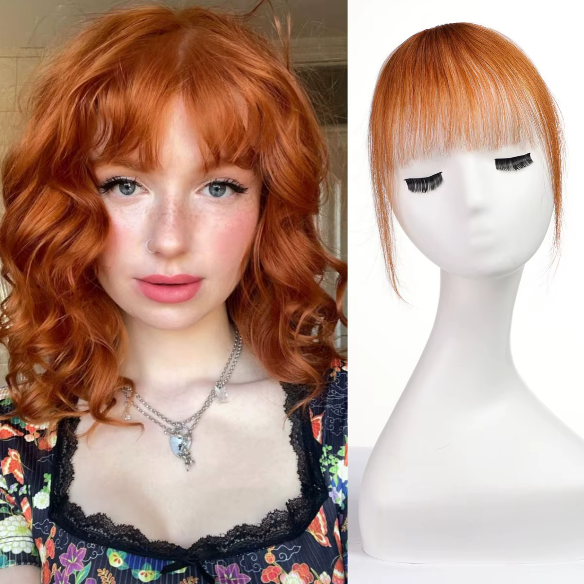 Frange de cheveux 100% humains marron pour femmes, frange vaporeuse à Clip améliorée avec favoris, E