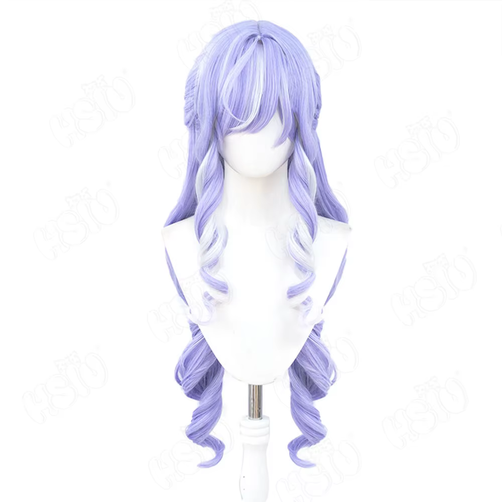Vivian Cospaly perruque HSIU 90CM violet clair mélangé blanc cheveux longs perruque synthétique + bo