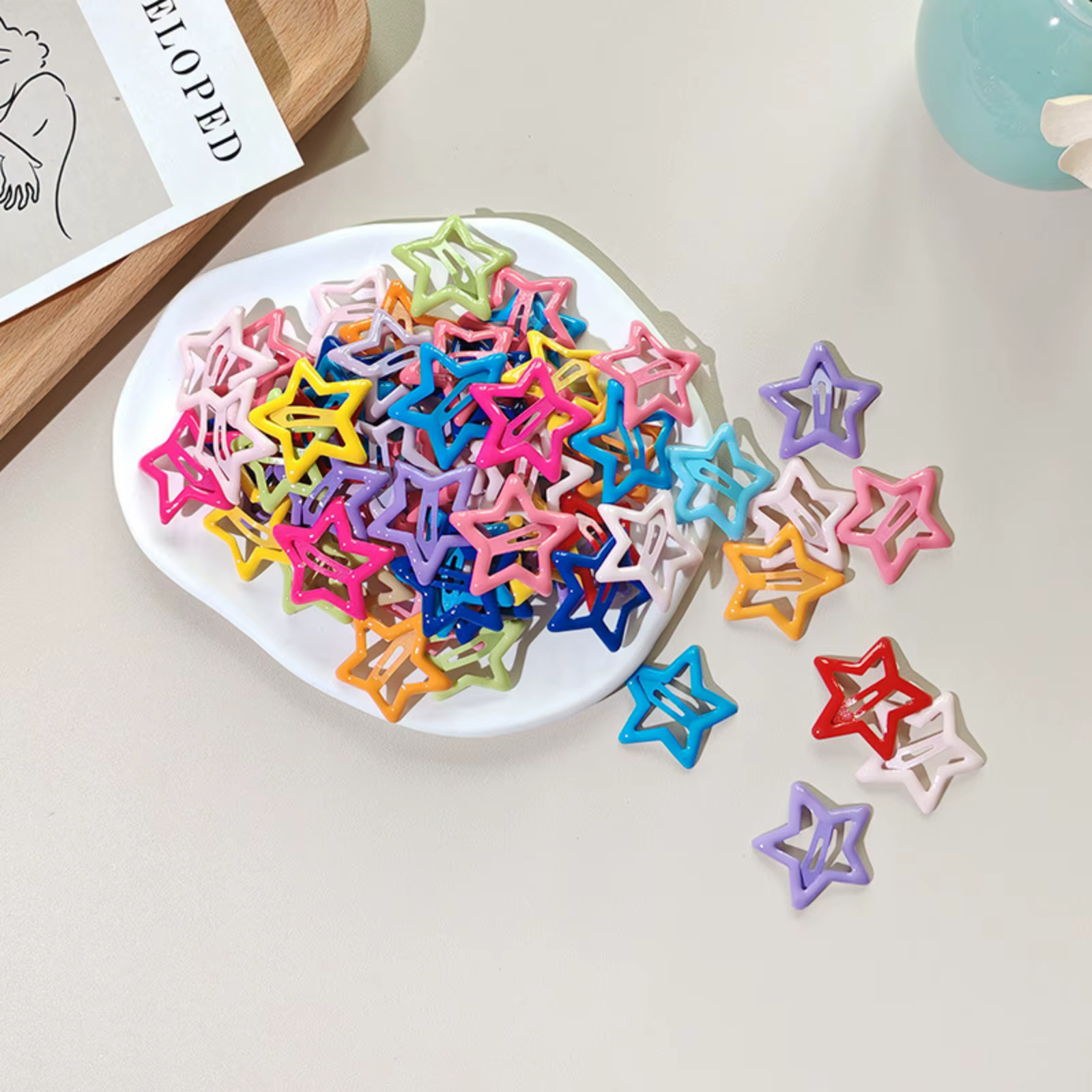 Pinces à cheveux étoiles colorées BB pour filles, jolies épingles à cheveux décoratives, Barrettes,