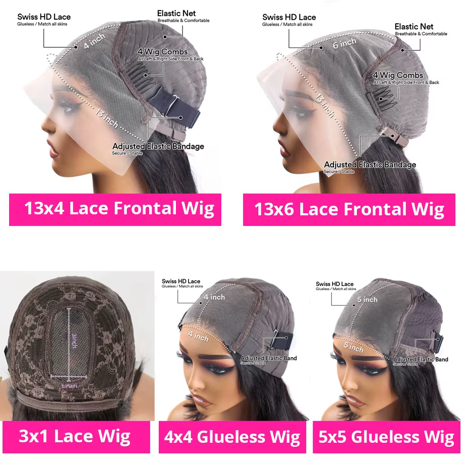 Perruque courte bob en cheveux humains, prête à porter, sans colle, avec closure en dentelle HD 5x5,