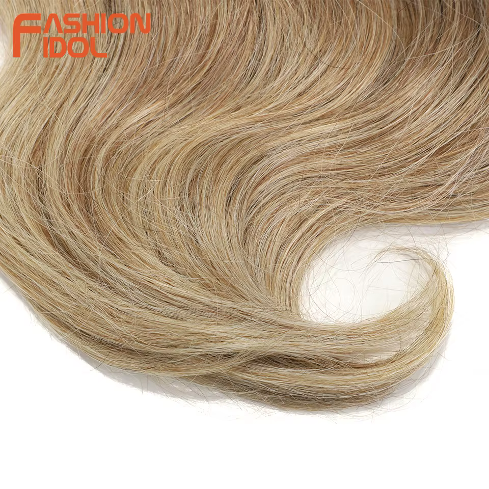 FASHION IDOL 24 pouces vague de corps Crochet cheveux 3 pièces tresses de cheveux synthétiques faux