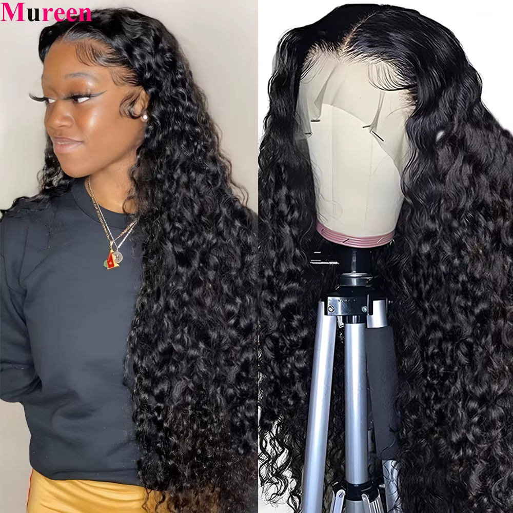 Perruques Lace Front Mureen Deep Wave 100% Cheveux Humains 13x6 Pré-Pluckées pour Femmes, Perruques 