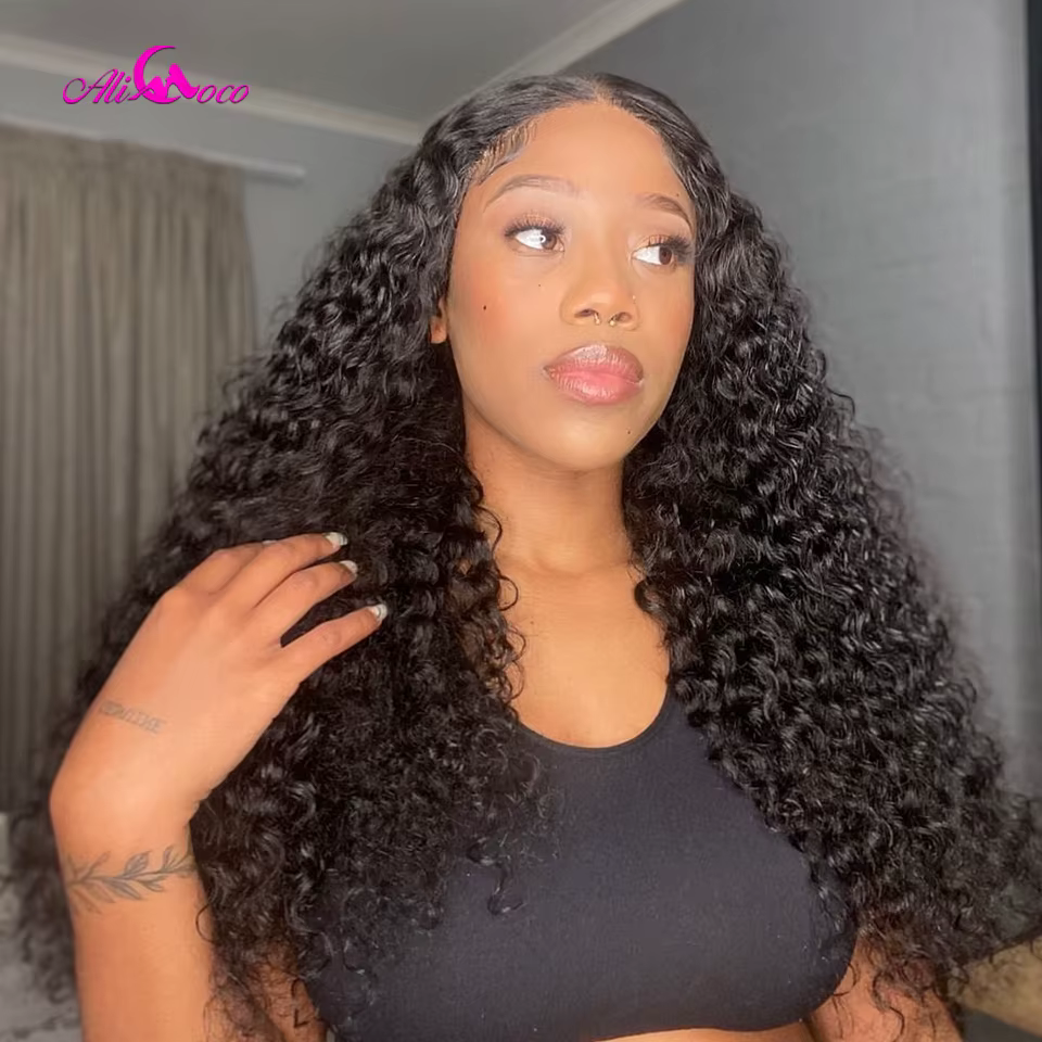 Perruque Lace Front Wig Naturelle Bouclée à Reflets, 13x6, 13x4, Balayage Coloré # 1b/27, Pre-Plucke