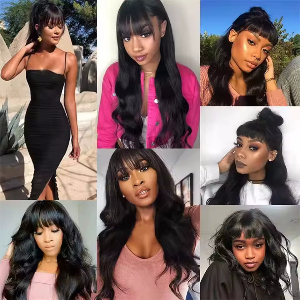 Perruques Lace Front HD en Cheveux Humains, Ondulées Lisses 1B, Sans Colle, Longues, Densité 200%, A