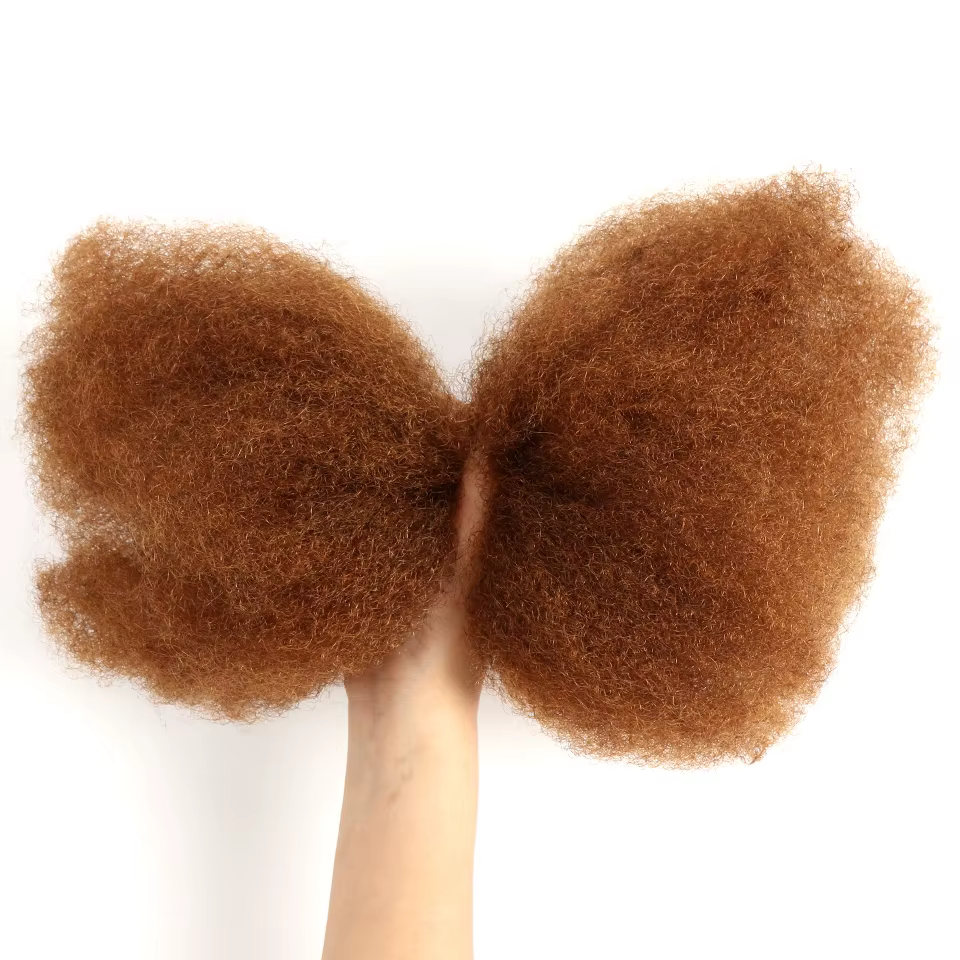22 pouces brun blond QVR Afro crépus cheveux en vrac sans attachement Afro bouclés en vrac cheveux h