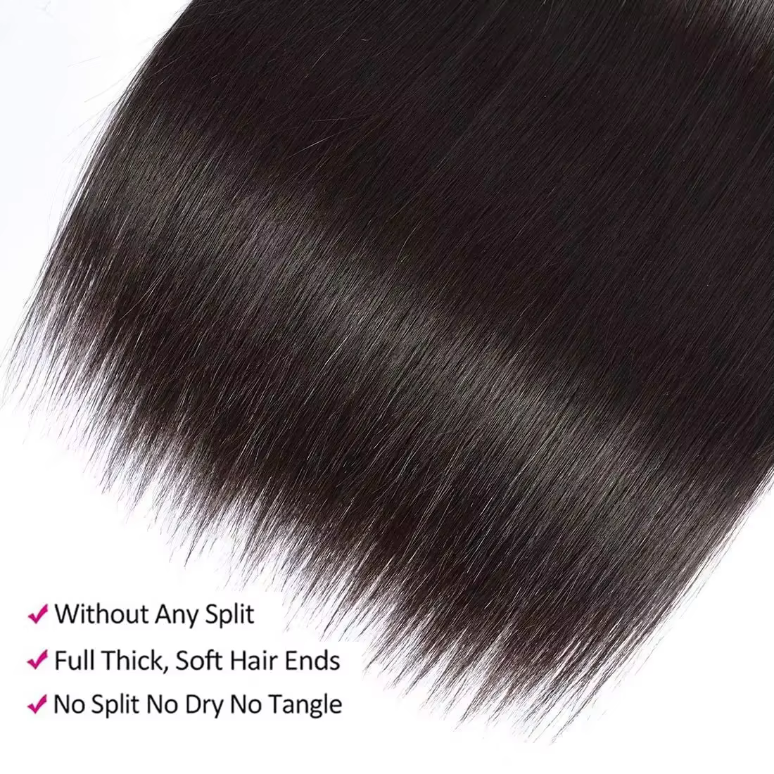 Extensions de cheveux brésiliens vierges Remy à double trame, lisses comme des baguettes, 26, 36, 40