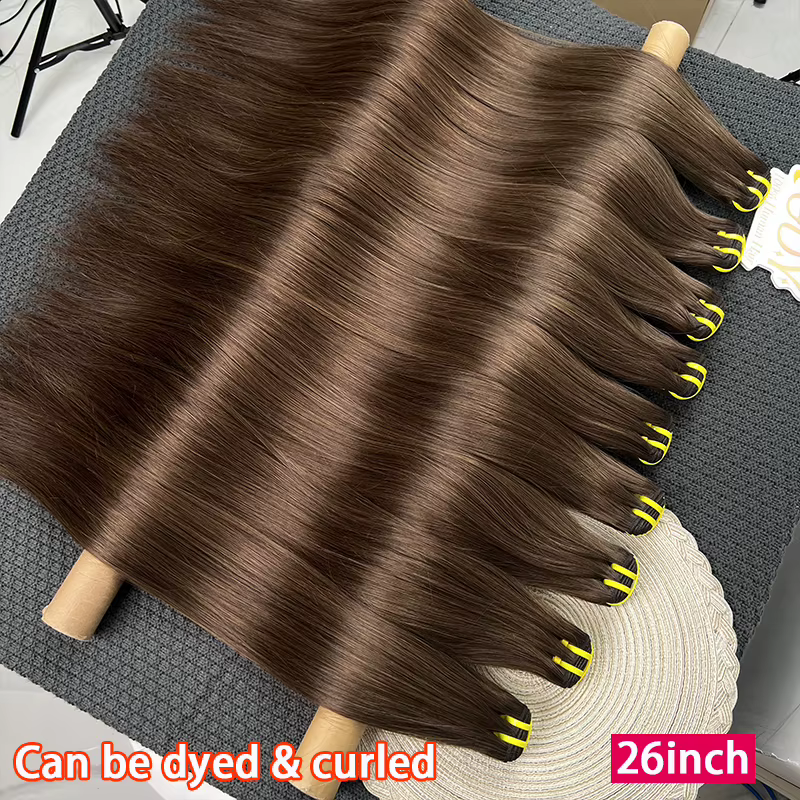 # 2 Bundles de Cheveux Raides Brun Foncé 100% Naturels Vietnamiens Non Traités Bruts Vierge Extensio