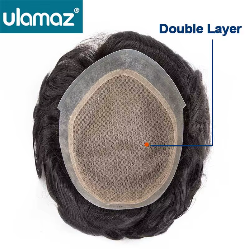 Australie-Double couche postiche mâle cheveux prothèse naturel systèmes de remplacement de cheveux h