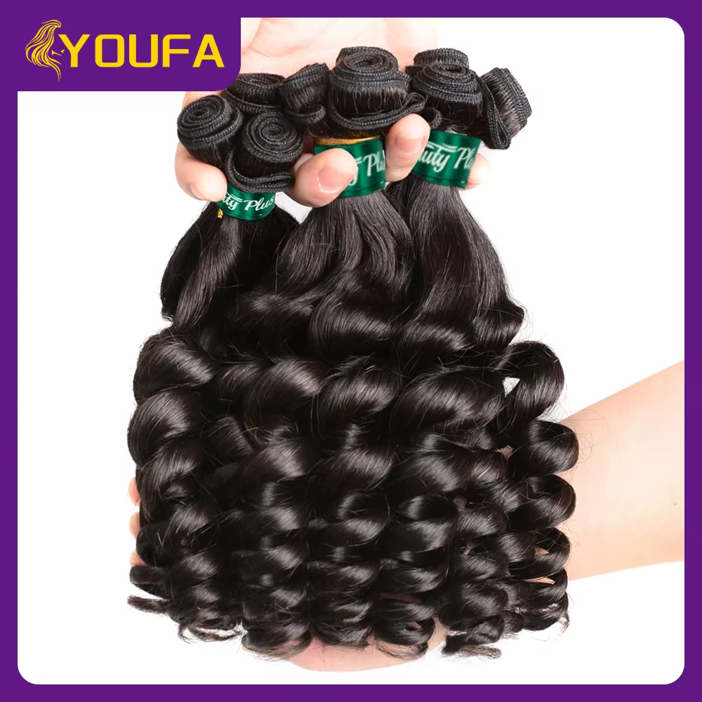 Ombre blond foncé Funmi cheveux humains bouclés paquet unique 100% tissage de cheveux humains bouclé