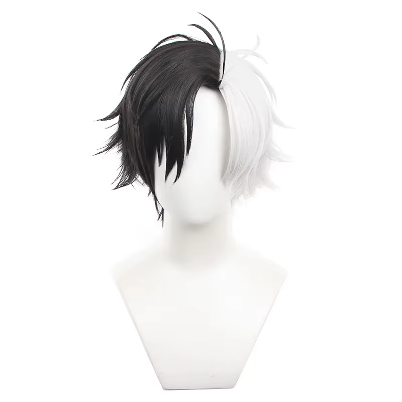 Haruka Sakura Cosplay perruque Anime coupe-vent noir blanc cheveux courts Bofurin Halloween fête pou