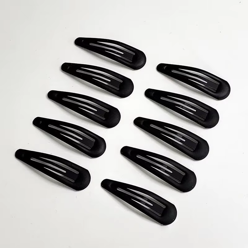 10 pièces de pinces à cheveux noires simples pour femmes, idéales pour fixer la frange et le peignoi