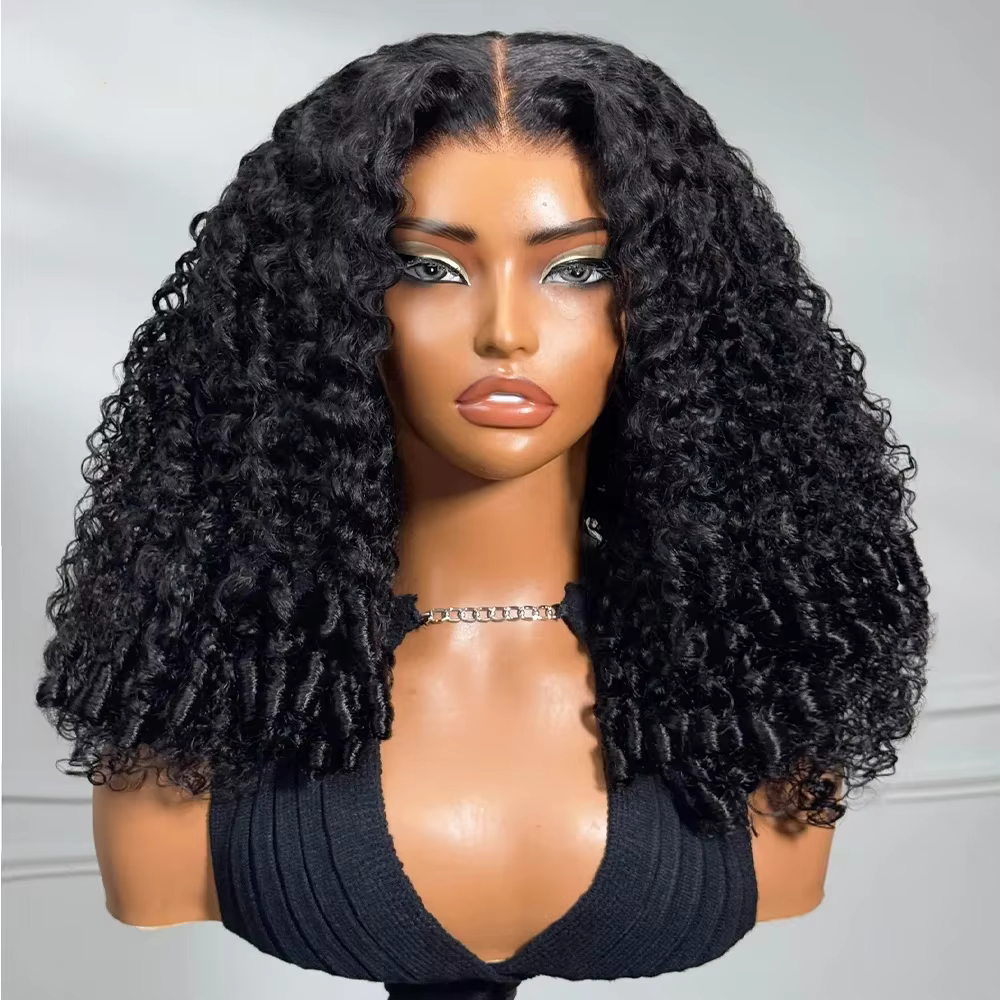 7x5 birman bouclés sans colle perruques cheveux humains 250% Permium 13x6 vague profonde dentelle av