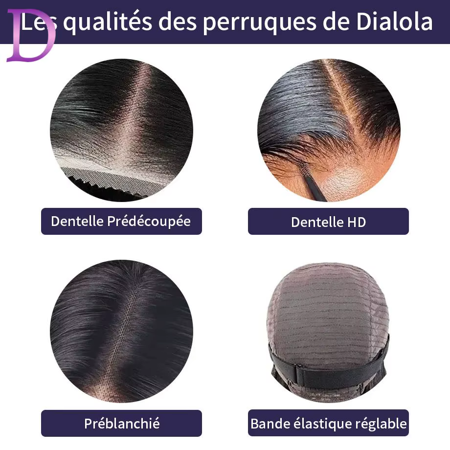 Perruques Cheveux Humains Sans Colle Perruques Ondulés à Fermeture En Dentelle Prédécoupé 5x5 4x4 Po