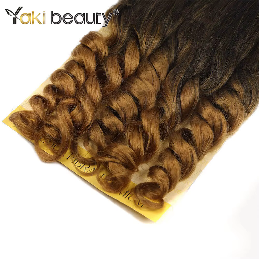 Tressage synthétique bouclé style Boho français ombré, pré-étiré de qualité professionnelle pour tre